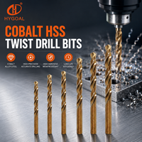 Foret hélicoïdal HYGOAL en acier rapide au cobalt, revêtement TiN+TiCN, queue droite, norme DIN338, compatible CNC