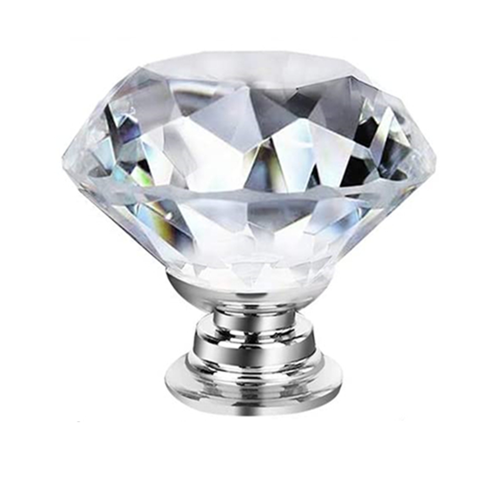 30mm crystal handle Hardware furniture diamond clear crystal glass pull handle drawer cabinet door knobs