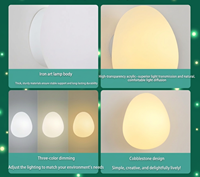Lampe murale de chambre moderne et minimaliste à LED, compatible variateur, lumière tricolore, abat-jour en forme de lune en PE, achat en gros