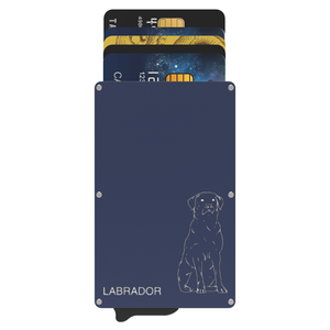 Labrador Aluminum <b>Card</b> Holder Minimalist Slim Credit <b>Card</b> <b>Wallet</b> Laser Printing Pattern No Closure 4 Inch Blue - Product Image 1