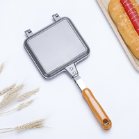 Gaufrier Hot Sandwich Grille-pain poêle Double Grill Cuisine Pan Gaz et Offre Spéciale Moulage sous pression Aluminium moule Petit déjeuner panini presse pan