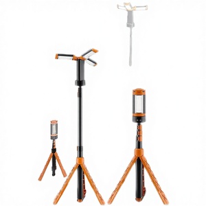 Rechargeable Battery Powered Waterproof Camping <b>String</b> <b>Lights</b> LED <b>Bulbs</b> Stand Hiking Outdoor Telescopic White/Yellow Aluminum - Product Image 4