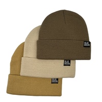 Bonnet en acrylique tricoté pour adulte, bonnet coloré, chapeau d'hiver chaud avec logo personnalisé tissé