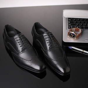 Chaussures en cuir rétro classiques pour hommes, chaussures plates en cuir pour le bureau, chaussures plates pour hommes, chaussures de mariage et de fête, taille européenne 38-48 - Product Image 5