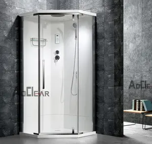650Mm Best Person Quadrant Steam Hydromassage Aqualine Glass Home Deluxe Shower Cabin With Roof And Monsoon Head