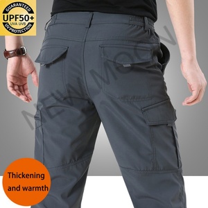 High Quality Men's <b>Overalls</b> Solid Color Cotton Multi-Pocket Cargo Long Sweatpants Loose Fit Thickened - Product Image 1