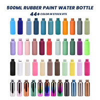 Logo personnalisé 500Ml givré doux au toucher double paroi isolé sport flacons sous vide et thermos bouteille d'eau de fitness en acier inoxydable