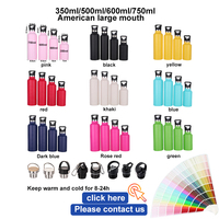ZP vente en gros 350ml/500ml/750ml/1000ml puissance revêtement flacon en acier inoxydable isolé sous vide Double paroi Sport large bouche bouteille