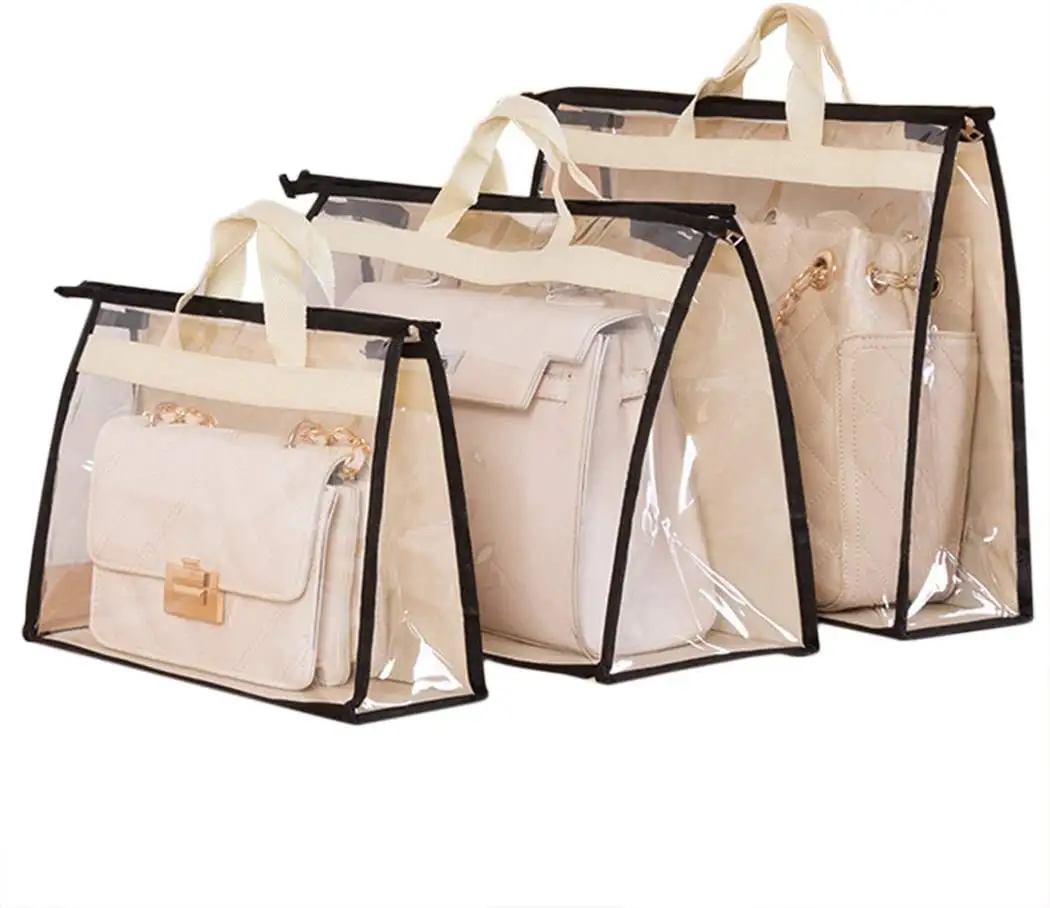 Huayi Top Trending Handbag Storage Organizer Dust Cover Bag Transparent Purse Storage Bag for Hanging Closet