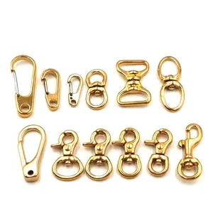 Chinese Wholesale High Quality Various Strong Brass Carabiner Swivel Hook Clasp Solid Brass Snap Hook