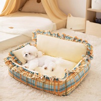 Nouveau lit pour chien confortable et chaud, canapé-lit avec un design tendance, doté d'un coussin amovible et lavable avec oreiller