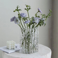 Nordique Glacier hydroponique verre clair vase décoration lumière luxe style maison salon table rose vase à fleurs