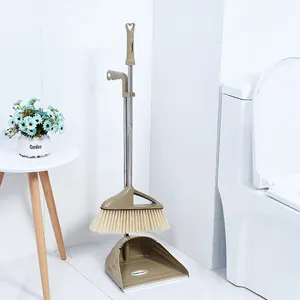 Household Cleaning Indoor Outdoor Power Broom With Dustpan Set Soft PP Plastic Broom Head And Dustpan For Sweeping