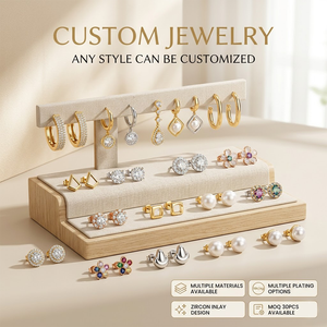 <span class=keywords><strong>Orecchini</strong></span> a perno in metallo impermeabili personalizzati Mosen, all'ingrosso, di lusso su misura, a cerchio pendenti con CZ e perle, set multipacco, fornitore - Product Image 1