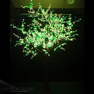 Árbol de flor de cerezo artificial LED de 5m de altura para exteriores, planta de cobre de Metal iluminada para bodas en interiores, fiestas de hoteles de Navidad