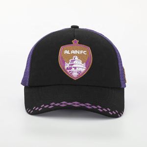Wholesale Custom Embroidery Logo 5 Panel Hat Mesh <b>Black</b> Trucker <b>Cap</b> High Quality BSCI Oem <b>Mens</b> Woven Patch Cotton Sports Gorras - Product Image 2