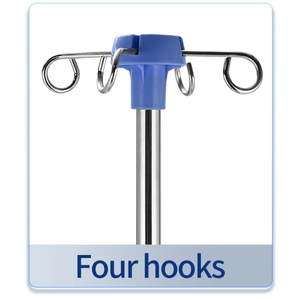 <b>Adjustable</b> Stainless Steel Mobile Drip Infusion Stand with Direct Manufacturer Supplied Infusion Rod for Hospital Use - Product Image 6