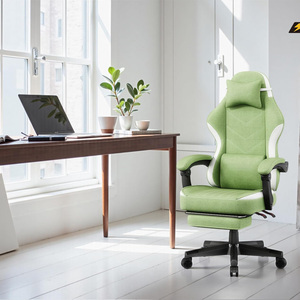 Chaise de jeu pivotante inclinable ergonomique en cuir PU, chaise de jeu de haute qualité, chaise de sport électronique avec repose-pieds - Product Image 2