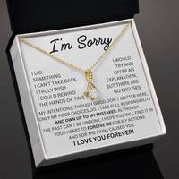 UIONEN Collier Pendentif Goutte d'Eau Classique en Cuivre « Je suis désolé » Personnalisable avec Texte sur Carte – Bricolage DIY 503 Moulage pour Pardonnez et Offrez des Excuses