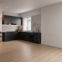 Îlot de cuisine et salle à manger intégrés de luxe moderne, mobilier sur mesure pour toute la maison, idéal pour la rénovation résidentielle et les projets immobiliers