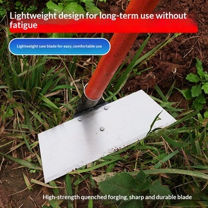 Houe épaissie multifonctionnelle pour le désherbage et le travail du sol, idéale pour la culture de légumes, avec lame en acier inoxydable de 30 cm pour usage domestique et agricole - Product Image 3
