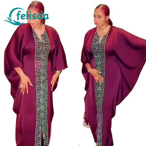 Robe <span class=keywords><strong>Boubou</strong></span> Maxi de Haute Qualité pour Femme, Vêtements Africains Dashiki, Diamants, Manches Chauve-souris Longues, Robe Musulmane Islamique pour Femmes - Product Image 1