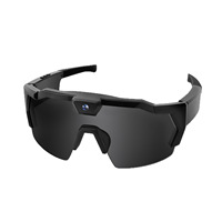Lunettes Intelligentes IA avec Caméra, Monture ABS, Lentille Cylindrique, Protection Solaire pour Cyclisme en Extérieur, Sports, Ski, Photographie - Modèle Q12