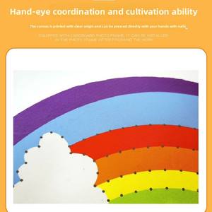 هدية إبداعية للأطفال - مجموعة فن الخيوط والمسامير الملفوفة بالأسلاك، لوحة يدوية الصنع من مواد بلاستيك EVA، ألعاب تعليمية - Product Image 5