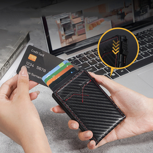 Porte-cartes antivol en métal Minibook pour hommes, en PU, avec protection RFID, en alliage d'aluminium brossé, pour cartes de crédit en Europe, en Amérique, commerce extérieur, Amazon - Product Image 5