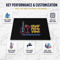 Tapis de bar en PVC personnalisé, tapis de protection pour bar, tapis anti-dérapant multicolore avec logo moulé pour bar à cocktails, bar à bière, pub, bar à domicile