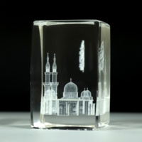 Modèle de bâtiment en cristal gravé au laser 3D IDEAL, mosquée islamique Nabawi Allah, cube pour souvenir de mariage musulman, cadeaux pour les invités