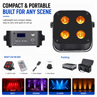 Focos LED Mini IR4 para DJ de Bodas y Fiestas, 4X12W RGBWAV DMX512, Inalámbricos con Batería, Iluminación de Escenario 6 en 1