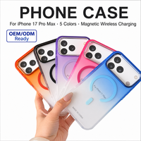 Coque de téléphone magnétique dégradée pour 18 Pro, finition acrylique givrée au toucher, compatible avec la charge sans fil, antichoc, anti-chute, vente en gros