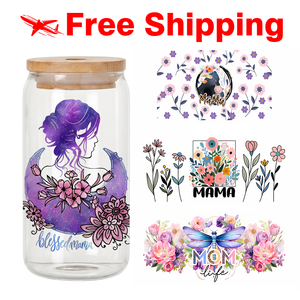 สติกเกอร์ติดแก้ว Profit King ลาย Mixed Batch Galaxy Moon Blessed Mama UV DTF สำหรับแก้ว Libbey ขนาด 16 ออนซ์ จัดส่งภายใน 48 ชั่วโมง - Product Image 1