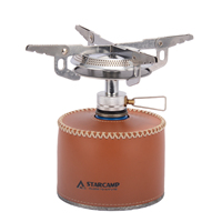 Réchaud à gaz portable pliable STARCAMP 3500W en acier pour camping, brûleur électronique monobloc