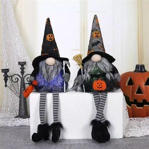 Gnomos de Halloween Iluminados, Juego de 2 Piezas, Lindos Muñecos de Bruja de Peluche, Regalo Festivo - Product Image 2