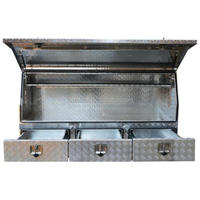 High Side Full Opening Aluminium Tool Boxes with Drawers and Shelf 3/4 Opening Toolbox Truck Box Storage Box
