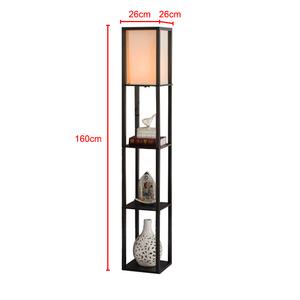 Lampada da Terra Minimalista in <span class=keywords><strong>Legno</strong></span> con Mensole, Moderna Lampada Angolare per Soggiorno e Camera da Letto - Product Image 5