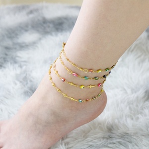 Ason 14k Gold Stainless Steel Anklet with Star and <b>Moon</b> Pendant for Girl and Women Stainless Steel Bangle Anklet - Product Image 2