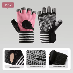 Guantes Deportivos de Medio Dedo con Soporte para Muñeca para Hombres y Mujeres, Unisex, para Fitness, Ciclismo, Levantamiento de Pesas, Transpirables, Antideslizantes, con Agarre Duradero en la Palma - Product Image 3
