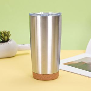 Wholesale 20oz SS304 Stainless Steel Double-Wall Vacuum Tumbler Cork Silicone Sleeve Bottom Custom Logo Sports Travel Fitness - Product Image 5
