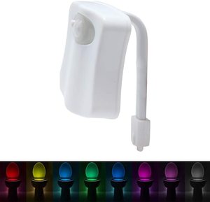 8 Farb anzeige Toiletten licht Bewegungs aktivierter Sensor Toiletten sitz Schüssel Nachtlicht LED Toiletten licht für Waschraum/WC/Wasser schließen - Product Image 6