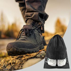 Sac de rangement pour chaussures en non-tissé personnalisé avec cordon de serrage, sac de transport portable pour accessoires de chaussures, grande capacité, sac de voyage durable - Product Image 4