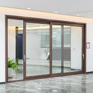 YY America Standard Super grandes portes coulissantes en verre pour Patio cadre en aluminium portes coulissantes en verre Triple ascenseur