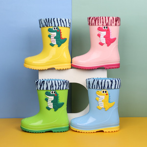 Bottes de pluie pour enfants, chaussures aquatiques pour enfants, longueur mi-mollet, isolation supplémentaire, fonction antidérapante, fabriquées en matériau écologique - Product Image 1