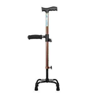 Muleta de goma para rehabilitación de ancianos, estabilizador axilar plegable de cuatro esquinas, bastón de ayuda para caminar estable, muletas para axilas - Product Image 5