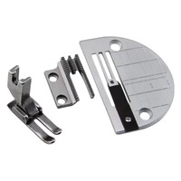 Pied presseur anti-plis pour machine à coudre industrielle, plaque à aiguille à dents, engrenage de positionnement de point pour tissus fins à couture plate