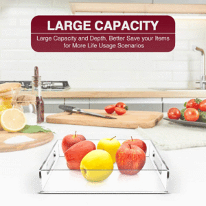 Rõ ràng mạnh mẽ màu đen <span class=keywords><strong>Acrylic</strong></span> phục vụ khay xử lý để phục vụ cà phê món khai vị trang điểm tổ chức cho nhà bếp phòng tắm Countertop - Product Image 3