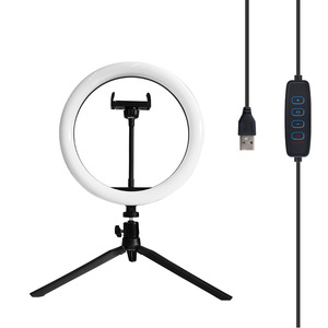 Lampe annulaire LED professionnelle pour diffusion en direct TikTok, éclairage d'appoint 10W 10 pouces pour studio photo et selfie, avec trépied - Product Image 3