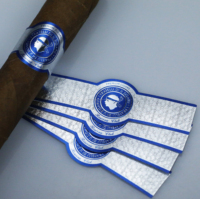 Autocollants adhésifs imperméables personnalisés de haute qualité avec logo, bandes pour cigares en papier avec dorure, feuille d'or, texture gaufrée
